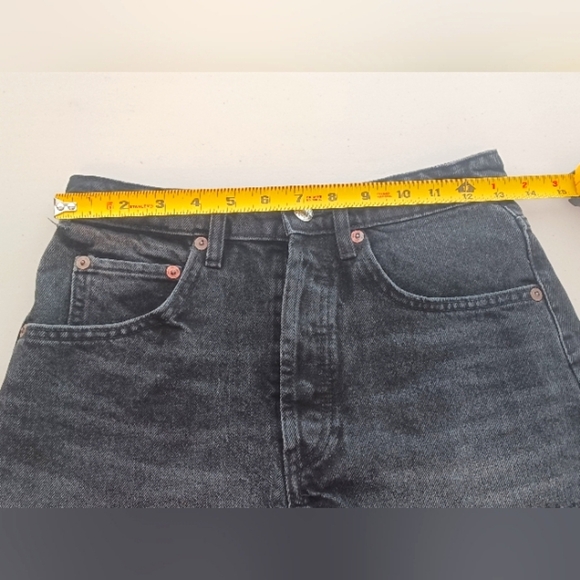 Zara 100% Cotton Button Fly High-Rise Sz 4 Denim Cut-Off Shorts - Picture 9 of 14